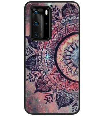 ADEL Siliconen Back Cover Softcase Hoesje voor Huawei P40 Pro - Mandala Bloemen Rood