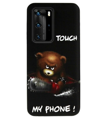 ADEL Siliconen Back Cover Softcase Hoesje voor Huawei P40 Pro - Don't Touch My Phone Beren