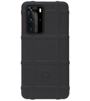 RUGGED SHIELD Rubber Bumper Case Hoesje voor Huawei P40 Pro - Zwart