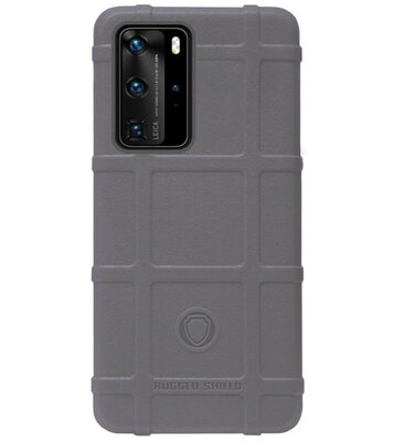 RUGGED SHIELD Rubber Bumper Case Hoesje voor Huawei P40 Pro - Grijs