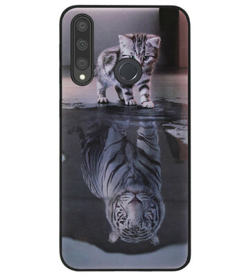 ADEL Siliconen Back Cover Softcase Hoesje voor Huawei P40 Lite E - Poezen Schaduw Tijger