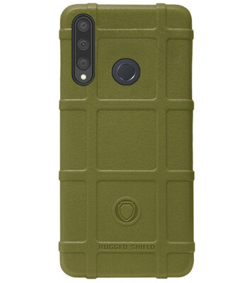 RUGGED SHIELD Rubber Bumper Case Hoesje voor Huawei P40 Lite E - Groen