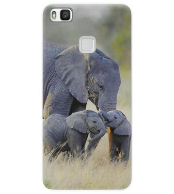 ADEL Siliconen Back Cover Softcase Hoesje voor Huawei P9 Lite - Olifant Familie