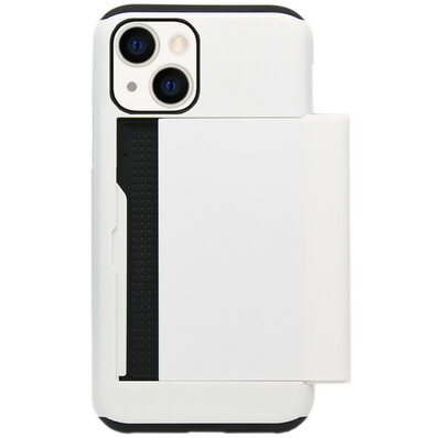 ADEL Kunststof Back Cover Hardcase Hoesje voor iPhone 14 - Pasjeshouder Wit