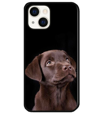 ADEL Siliconen Back Cover Softcase Hoesje voor iPhone 14 - Labrador Retriever Hond Bruin