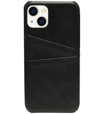 ADEL Kunststof Back Cover Hardcase Hoesje voor iPhone 14 Plus - Pasjeshouder Zwart