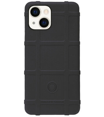 RUGGED SHIELD Rubber Bumper Case Hoesje voor iPhone 14 Plus - Zwart
