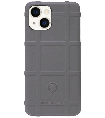 RUGGED SHIELD Rubber Bumper Case Hoesje voor iPhone 14 Plus - Grijs