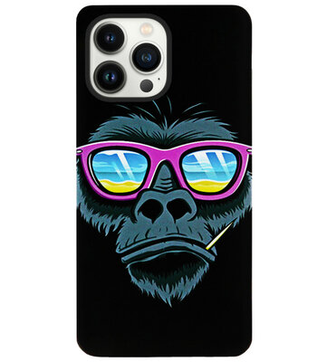 ADEL Siliconen Back Cover Softcase Hoesje voor iPhone 14 Pro - Gorilla Apen