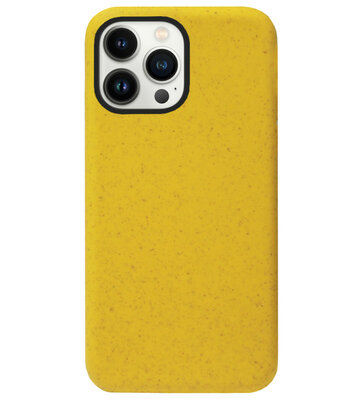 ADEL Tarwe Stro TPU Back Cover Softcase Hoesje voor iPhone 14 Pro - Duurzaam Afbreekbaar Milieuvriendelijk Geel