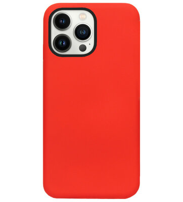 ADEL Siliconen Back Cover Softcase Hoesje voor iPhone 14 Pro - Rood
