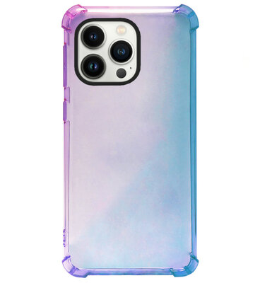 ADEL Siliconen Back Cover Softcase Hoesje voor iPhone 14 Pro - Kleurovergang Blauw Paars