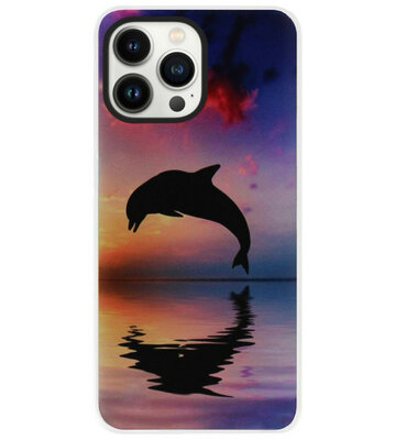 ADEL Kunststof Back Cover Hardcase Hoesje voor iPhone 14 Pro Max - Dolfijn