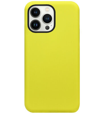 ADEL Premium Siliconen Back Cover Softcase Hoesje voor iPhone 14 Pro Max - Geel