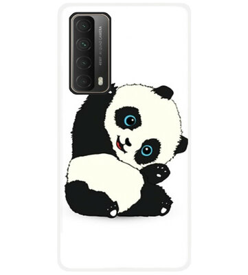 ADEL Siliconen Back Cover Softcase Hoesje voor Huawei P Smart 2021 - Panda Liggend