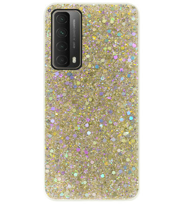ADEL Premium Siliconen Back Cover Softcase Hoesje voor Huawei P Smart 2021 - Bling Bling Glitter Goud