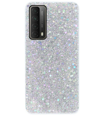ADEL Premium Siliconen Back Cover Softcase Hoesje voor Huawei P Smart 2021 - Bling Bling Glitter Zilver