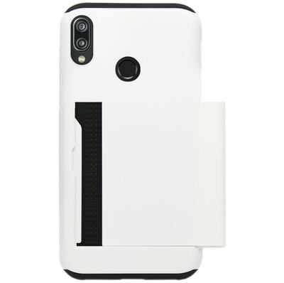 ADEL Kunststof Back Cover Hardcase Hoesje voor Huawei P Smart 2019 - Pasjeshouder Wit