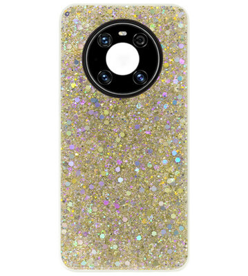 ADEL Premium Siliconen Back Cover Softcase Hoesje voor Huawei Mate 40 Pro - Bling Bling Glitter Goud