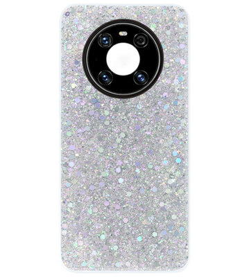 ADEL Premium Siliconen Back Cover Softcase Hoesje voor Huawei Mate 40 Pro - Bling Bling Glitter Zilver