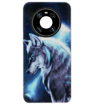 ADEL Siliconen Back Cover Softcase Hoesje voor Huawei Mate 40 Pro - Wolf
