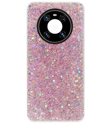 ADEL Premium Siliconen Back Cover Softcase Hoesje voor Huawei Mate 40 Pro - Bling Bling Roze