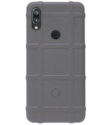 RUGGED SHIELD Rubber Bumper Case Hoesje voor Huawei P Smart Z - Grijs