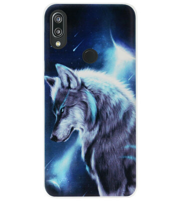 ADEL Siliconen Back Cover Softcase Hoesje voor Huawei P Smart Z - Wolf