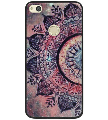 ADEL Siliconen Back Cover Softcase Hoesje voor Huawei P8 Lite (2017) - Mandala Bloemen Rood