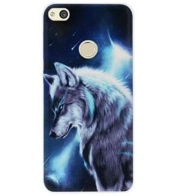 ADEL Siliconen Back Cover Softcase Hoesje voor Huawei P8 Lite (2017) - Wolf