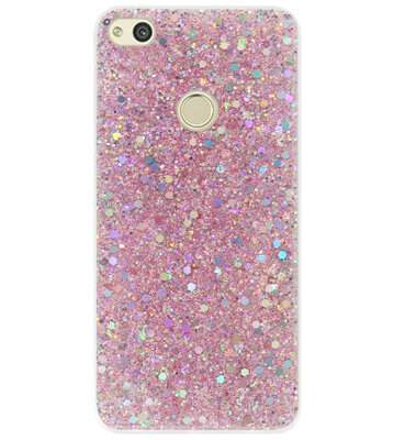 ADEL Premium Siliconen Back Cover Softcase Hoesje voor Huawei P8 Lite (2017) - Bling Bling Roze