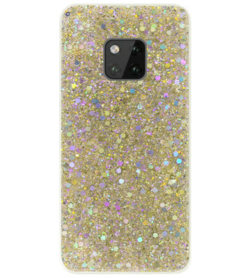 ADEL Premium Siliconen Back Cover Softcase Hoesje voor Huawei Mate 20 Pro - Bling Bling Glitter Goud