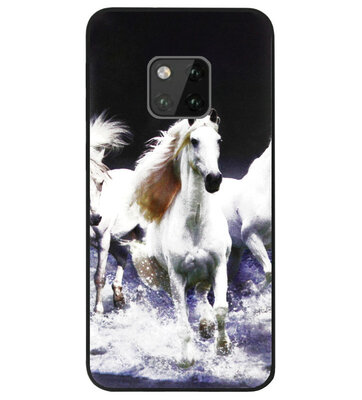 ADEL Siliconen Back Cover Softcase Hoesje voor Huawei Mate 20 Pro - Paarden