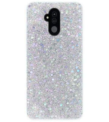 ADEL Premium Siliconen Back Cover Softcase Hoesje voor Huawei Mate 20 Lite - Bling Bling Glitter Zilver