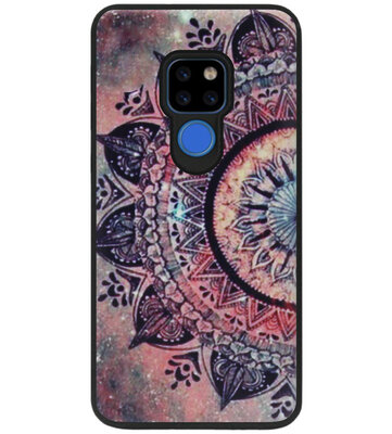 ADEL Siliconen Back Cover Softcase Hoesje voor Huawei Mate 20 - Mandala Bloemen Rood