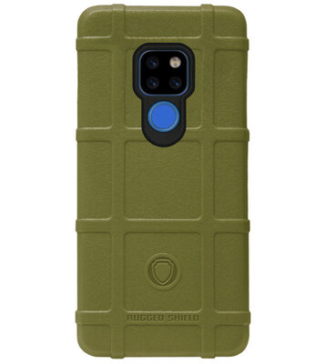 RUGGED SHIELD Rubber Bumper Case Hoesje voor Huawei Mate 20 - Groen