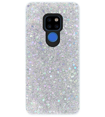ADEL Premium Siliconen Back Cover Softcase Hoesje voor Huawei Mate 20 - Bling Bling Glitter Zilver