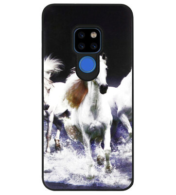 ADEL Siliconen Back Cover Softcase Hoesje voor Huawei Mate 20 - Paarden