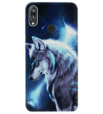 ADEL Siliconen Back Cover Softcase Hoesje voor Huawei Y7 (2019) - Wolf