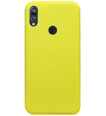 ADEL Siliconen Back Cover Softcase Hoesje voor Huawei Y7 (2019) - Geel