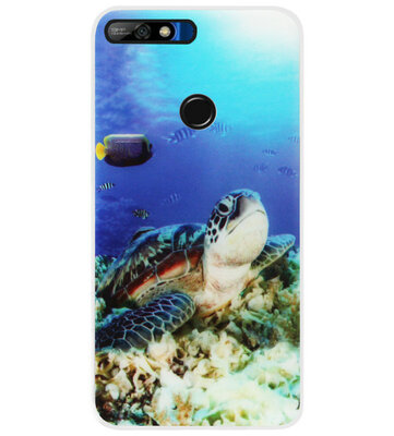 ADEL Siliconen Back Cover Softcase Hoesje voor Huawei Y7 (2018) - Schildpad
