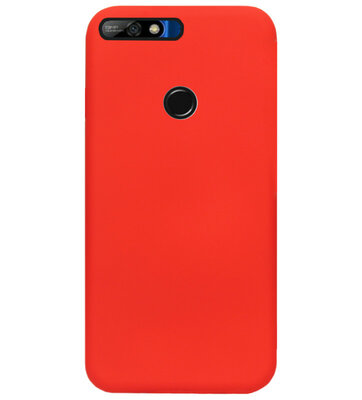 ADEL Siliconen Back Cover Softcase Hoesje voor Huawei Y7 (2018) - Rood