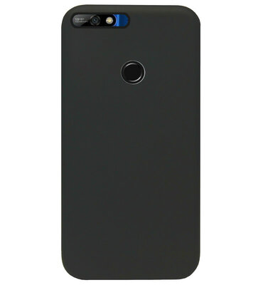ADEL Siliconen Back Cover Softcase Hoesje voor Huawei Y7 (2018) - Zwart