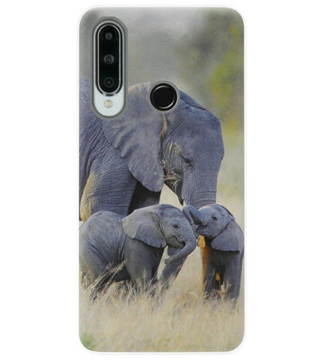 ADEL Siliconen Back Cover Softcase Hoesje voor Huawei Y6p - Olifant Familie