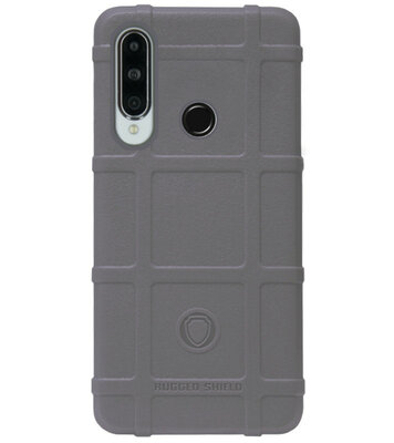 RUGGED SHIELD Rubber Bumper Case Hoesje voor Huawei Y6p - Grijs