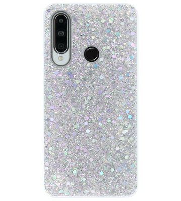 ADEL Premium Siliconen Back Cover Softcase Hoesje voor Huawei Y6p - Bling Bling Glitter Zilver