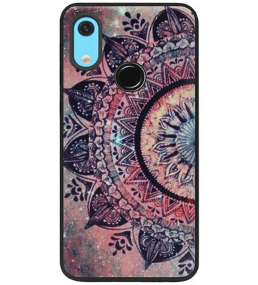 ADEL Siliconen Back Cover Softcase Hoesje voor Huawei Y6 (2019) - Mandala Bloemen Rood