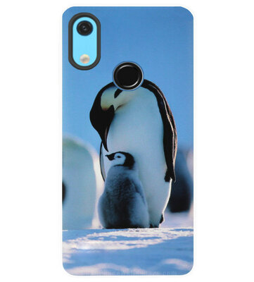 ADEL Siliconen Back Cover Softcase Hoesje voor Huawei Y6 (2019) - Pinguin Blauw