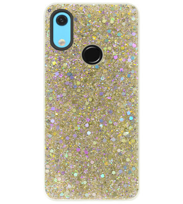 ADEL Premium Siliconen Back Cover Softcase Hoesje voor Huawei Y6 (2019) - Bling Bling Glitter Goud