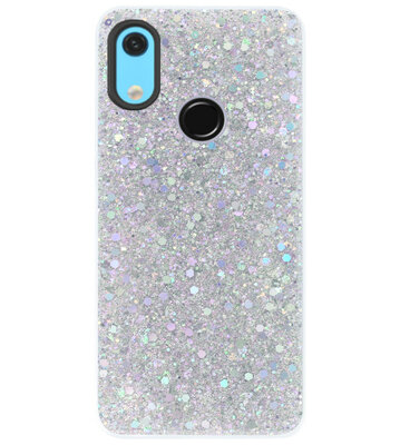 ADEL Premium Siliconen Back Cover Softcase Hoesje voor Huawei Y6 (2019) - Bling Bling Glitter Zilver